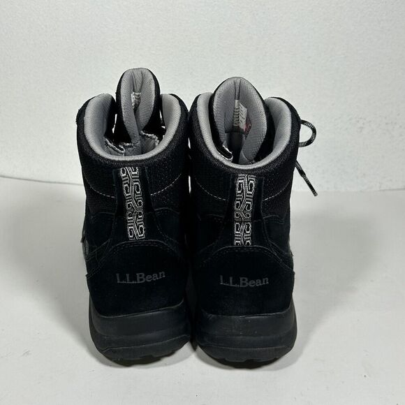 LL Bean Snow Sneaker Boots Mid Lace-Up Black Size 10 Womens Hike Camp Outdoors - Picture 2 of 7